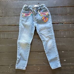 Piper Jeans Skinny Denim Colorful Sequins Pockets Little Girls 6